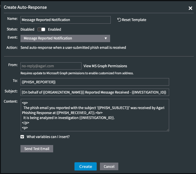 Create Auto-Response