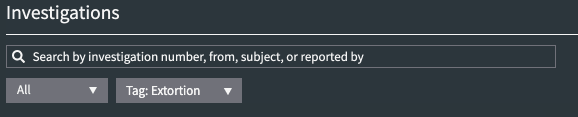 The Status and Tags menus.