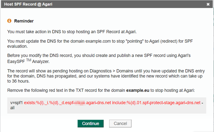 Stopping Hosting SPF Records.
