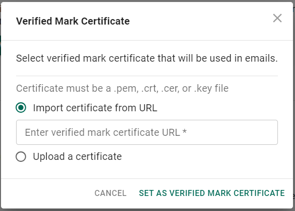 Upload Verified Mark Certificate